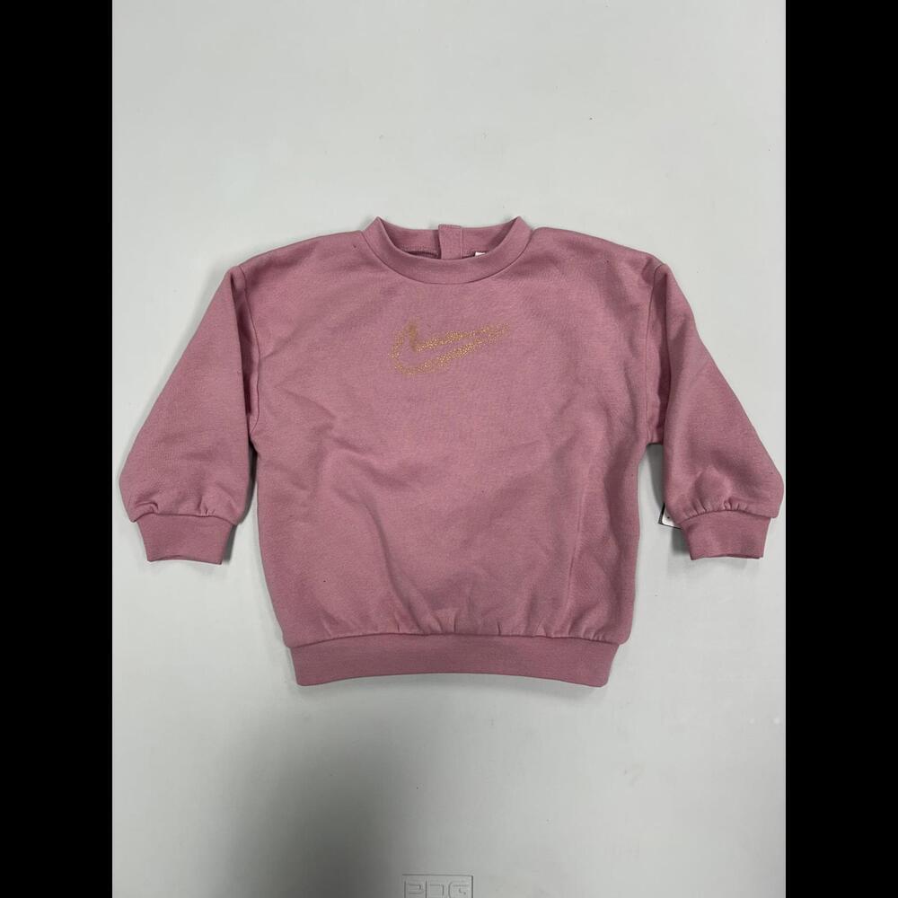 Nike Girls' Glitter Logo Pink Sweatshirt